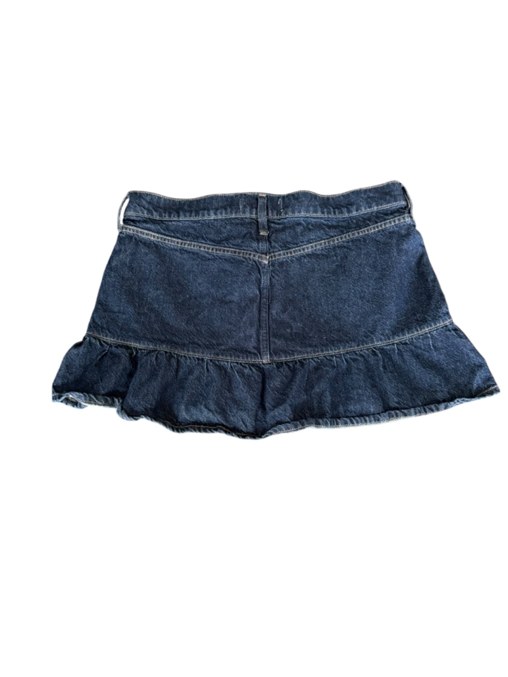 A & F Mid Rise Drop-waist Ruffle Denim Mini Skirt Blue Jean Size 29 Size 8 - Picture 5 of 11
